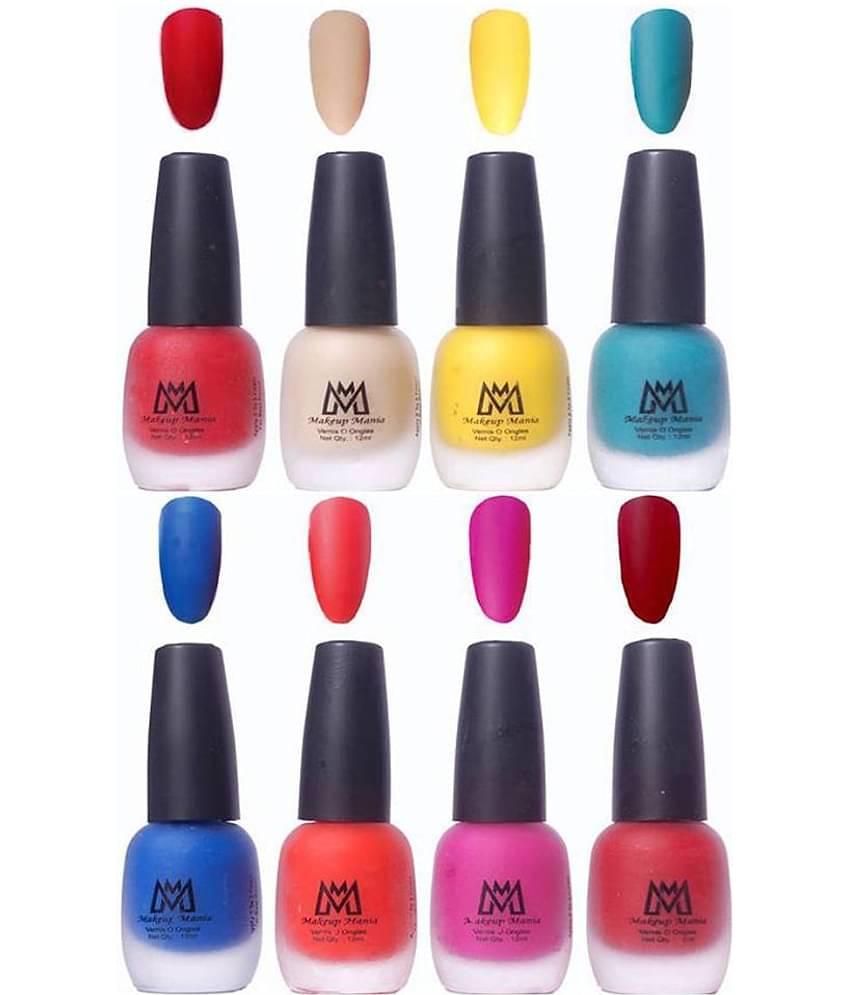 Makeup Mania Velvet Matte Nail Polish Combo Set of 8 Pcs, Nail Polish Set, Multicolor Nail Paint Combo (MM # 18-19)