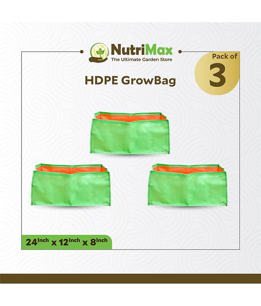 Nutrimax 200 GSM HDPE Grow Bags 24 X 12 x 8 inch Pack of 3 Outdoor Plant Bag