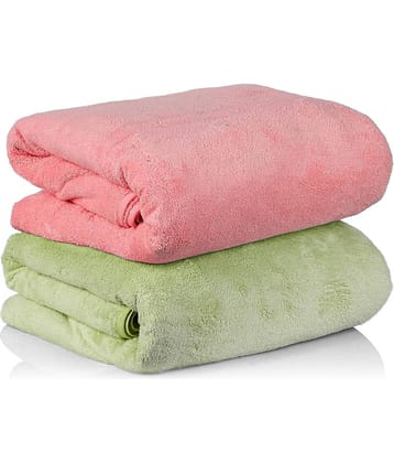 Midastra Pack of 2 Microfibre 500 -GSM Bath Towel ( Light Pink )