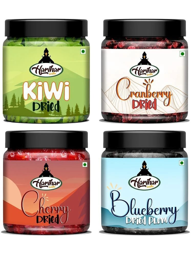 HARIHAR KRIDHA Nuts & Berries Dehydrated Fruits Combo (4 Types) Pack of 4