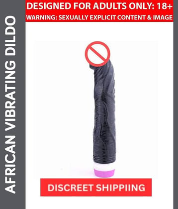 AFRICAN Adam - 9" Long XL Realistic Life Like Thick Strong Vibrating IPX7 Waterproof Dildo Vibrator For Women Men