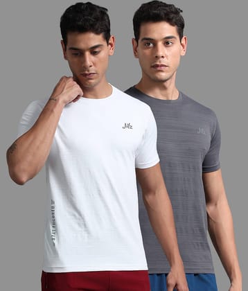 JILZ Pack of 2 Polyester Regular Fit Men's T-Shirt ( Multicolor )