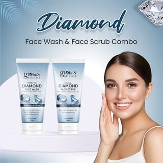 Globus Naturals Shine Boosting Diamond Face Care Combo - Face Wash & Face Scrub