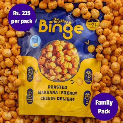 Roasted Makhana: Cheesy Delight family Pack Roasted Makhana: Cheesy Delight family Pack - Pack of 2 Roasted Makhana: Cheesy Delight family Pack Roasted Makhana: Cheesy Delight family Pack - Pack of 2