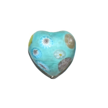 Handmade Fancy Lampwork Glass Beads For Jewelry Making Necklace , Earring and Bracelet (Heart) SFL-695-Per Packet 25 Pcs / 24X18 MM