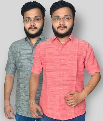 DESHBANDHU DBK - Multicolor Cotton Regular Fit Men's Formal Shirt (Pack of 2)