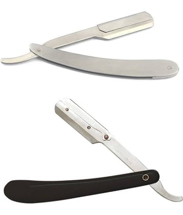 Verceys Professional 100% Stainless Steel Straight Edge 2 Barber Razor Straight Razor 2 Pack of 2