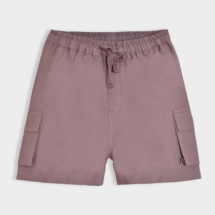 Happy Summer Mauve Solid Shorts-12-18 M / Mauve