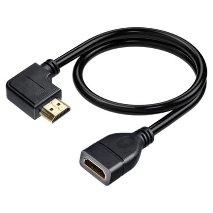 Storite 22cm High Speed Right Angle 90Degree HDMI Male to Female for Laptop/PC, LCD/LED TV Storite 22cm High Speed Right Angle 90Degree HDMI Male to Female for Laptop/PC, LCD/LED TV - Black / 22cm