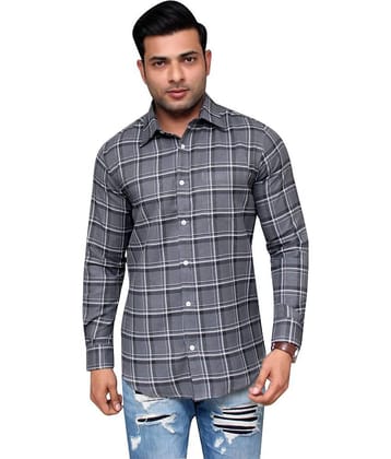 Aish N Ridh Cotton Regular Fit Checks Men's Casual Shirt - Grey ( Pack of 1 )