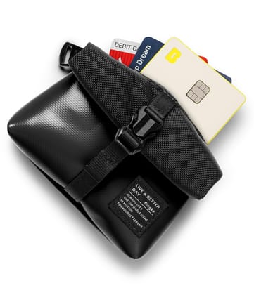 Mini Carrying Pouch Nylon Tarpaulin Water Resistant | Roll Top - Black