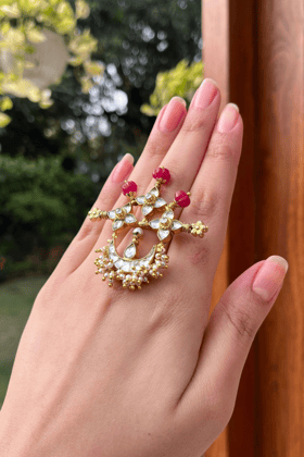 RED MUKUT POLKI RING
