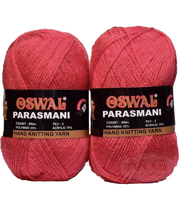 Represents Oswal 3 Ply Knitting  Yarn Wool,  Light Magenta 200 gm Art-FJA