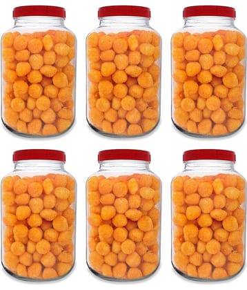 CROCO JAR Glass Red Food Container ( Set of 1 )