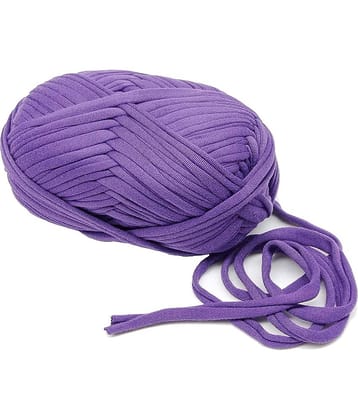 T-Shirt Yarn Carpet, Knitting Yarn for Hand DIY Bag Blanket Cushion Crocheting Projects TSH New 100 GMS (Purple)