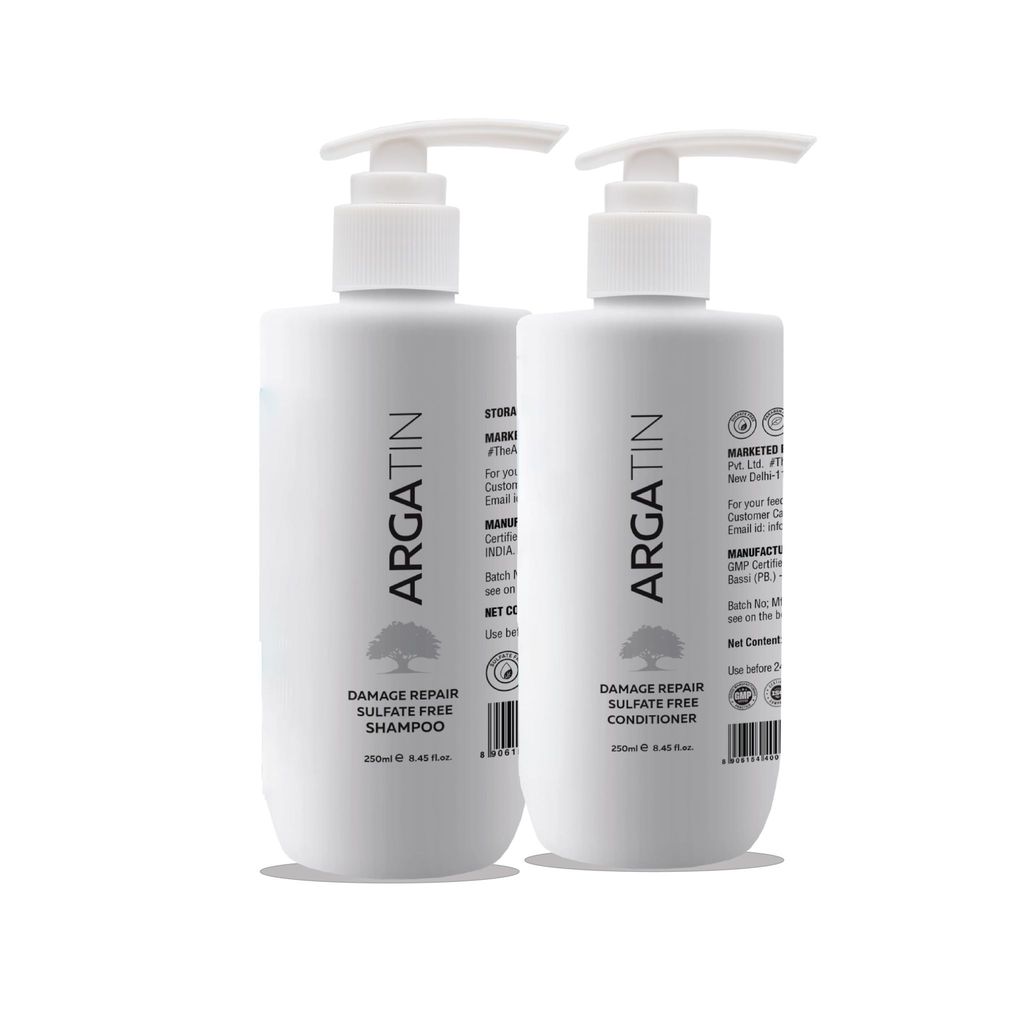 Argatin Shampoo And Conditioner Combo | Safe For Daily Use | Damage Repair And Moisture Restore | Smooth And Nourish All Hair Types | 500ml Each