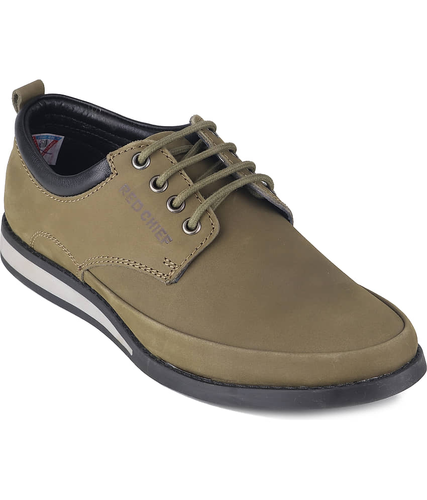 Red Chief Olive Men's Derby Formal Shoes