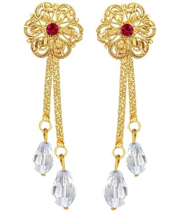 Vighnaharta Golden Drop Earrings ( Pack of 1 )
