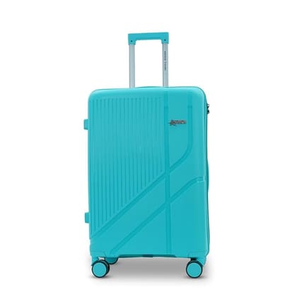 AMERICAN TRAVELLER TourisPoineer Trolley Bag  Large Polypropylene Hardshell Expandable Travel Luggage Bag with 8 Disc Wheels & TSA Type Lock. (28, Aqua Blue (Turquoise))