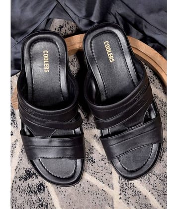 Liberty Black Men's Leather Slipper