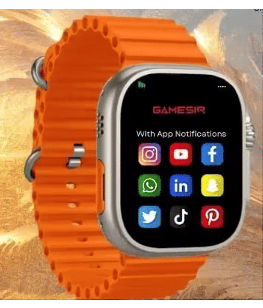 AMOLED BT Calling Rubber Upto 1-2 days Smart Watch Orange