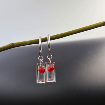 Red Baby's Breath Earring