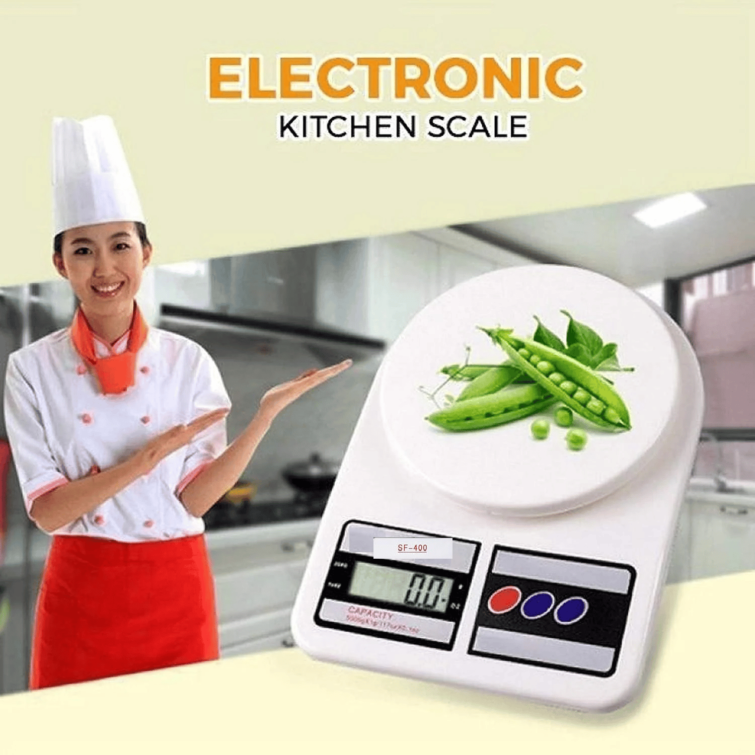 Digital Kitchen Food Weighing Scale * Weighing Scale  (White)