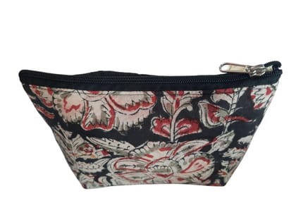 Stylish Floral Cotton Zipper Pouch - Perfect for Cosmetics & More