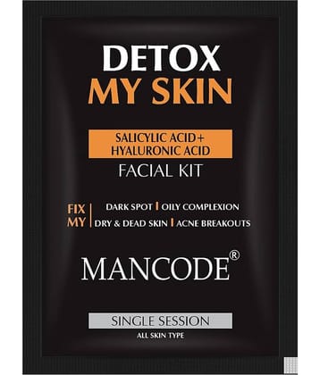 Mancode Detox My Skin Facial Kit For Men | Instant Glow | Suitable For All Skin Types ,58 g Pack of 1)