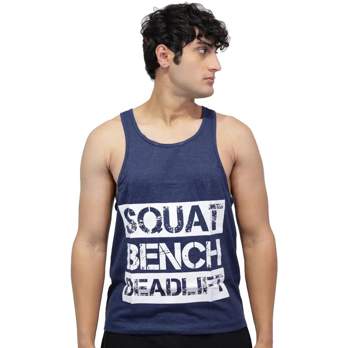 Muscle Mantra Gym Stringer Squat Bench Deadlift-Blue / S