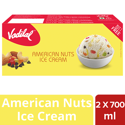 Vadilal American Nuts Ice Cream, 700 Ml