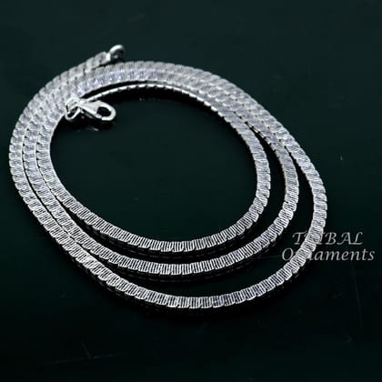 3mm 20" to 22" long chain 925 sterling silver handmade unique style chain, necklace chain, oxidized silver trendy chain ch169-20