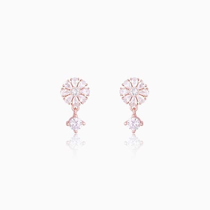 Rose Gold Floral Earrings