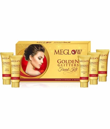 Meglow Golden Glitters Facial Kit For Women for Instant Glow for glowing Skin 105g