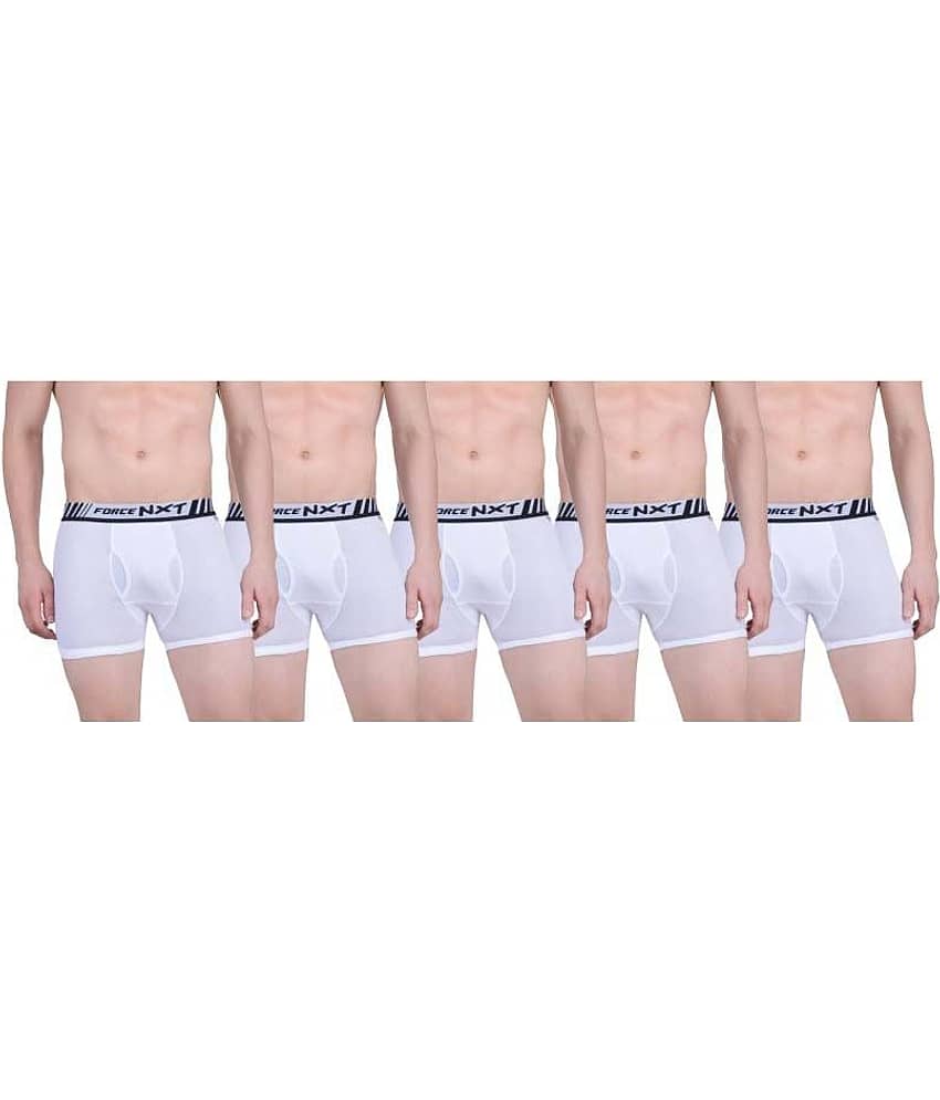 Force NXT Pack of 5 Cotton Trunks For Men's ( White )