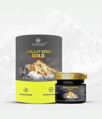 Nutriherbs Shilajit Resin Gold with Kesar for Strength, Stamina, Vitality & Immunity