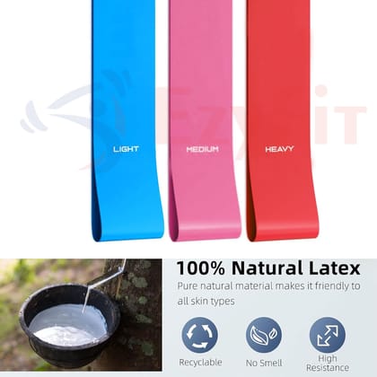 Resistance Loop Bands Set of 3 for Workout, Stretching, Home Gym, Yoga, Pilates � Heavy to Light Resistance Levels for Women & Men � Latex Exercise Bands for Glutes, Legs, and Full Body