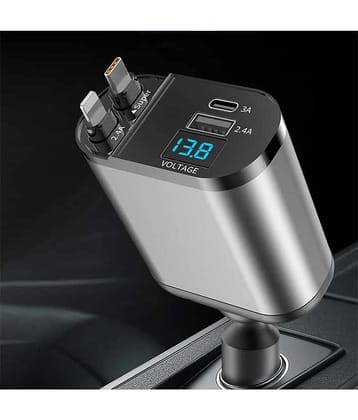 SKYRISE Car Mobile Charger 4-IN-1-CAR-CHARGER Black