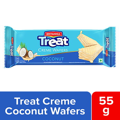 Britannia Treat - Coconut Flavoured Wafer Biscuit, 55 G