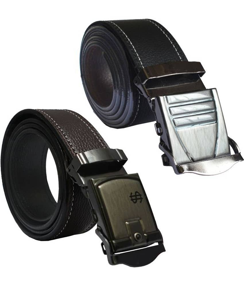 SUNSHOPPING - Multicolor PU Men's Formal Belt ( Pack of 2 )