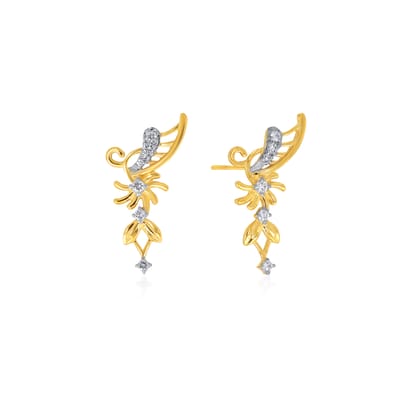 Senco Gold Flora Intricacy Diamond Studs (2 gram / 0.13 Ct / GH-VS-SI / 18K Yellow Gold)