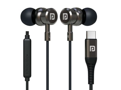 Portronics Conch Tune C In-Built Mic, 10mm Dynamic Driver, In-Line Control,  Metal Alloy Body
