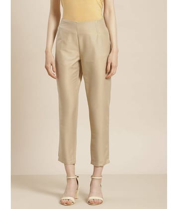 Juniper - Beige Silk Straight Women's Casual Pants ( Pack of 1 )
