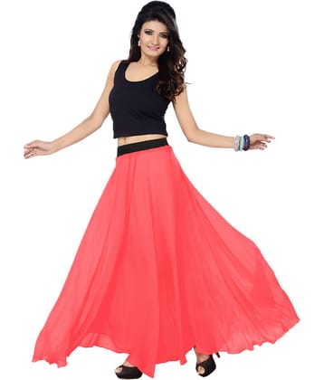 Sttoffa Georgette A-Line Skirt - Red