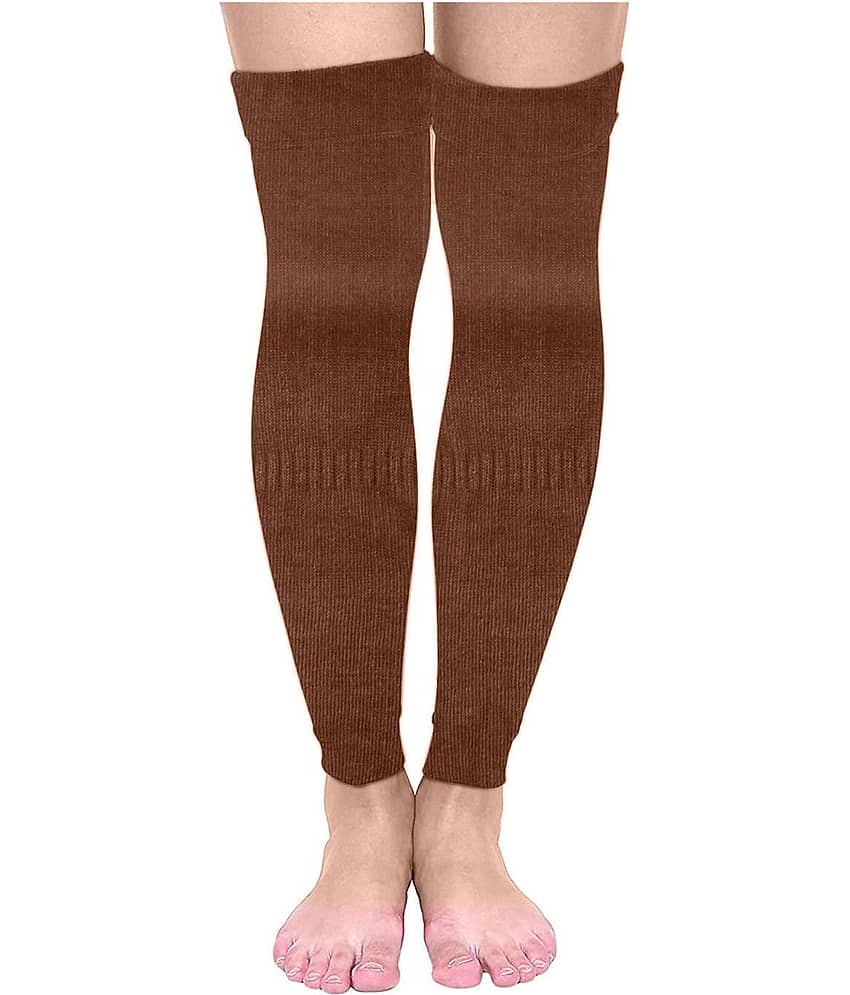 Infispace Pack of 1 Woollen Men's Solid Full Length Socks ( Brown )
