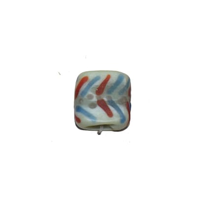 Beadwaala Handmade Fancy Lampwork Glass Beads For Jewelry Making. (Flat Square) SFL-191-Per Packet 25 Pcs / 18X8 MM