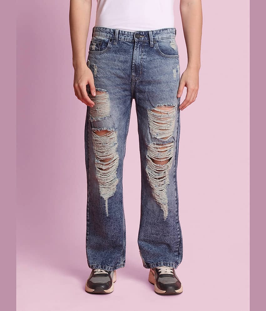 Bene Kleed Relaxed Distressed Men's Jeans - Blue ( Pack of 1 )