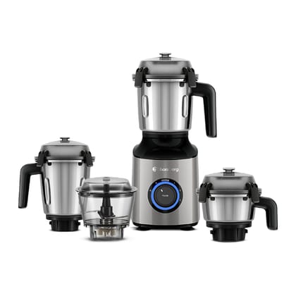 Atomberg Zenova Mixer Grinder for Kitchen with Intelligent BLDC Motor | Unique Coarse Mode for Silbatta-like Texture | 4 Jars incl. Chopper | Hands-Free Operation | Safety Features | Sand Grey Atomberg Zenova Mixer Grinder for Kitchen with Intelligent BL