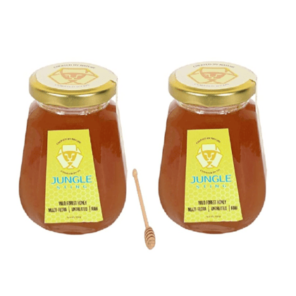 JUNGLE STING 100% Pure-Raw and Unprocessed Honey Collected From Wild Forest Hives, Naturally Sweet Without Added Extra Sugar, Unheated & Contains no preservatives, Multi-Flora Honey 500gm pack of 2 - 1000 gm