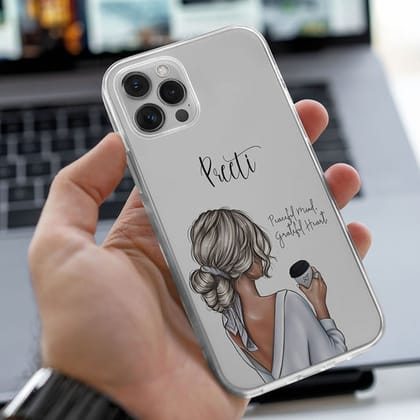Grateful Girl Name Initial Transparent Custom Slim Soft Cases